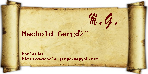Machold Gergő névjegykártya