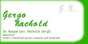 gergo machold business card